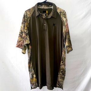 King’s Shadow Camo Short Sleeve Woodland Camo Polo - Size 2XL